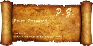 Paur Zotmund névjegykártya